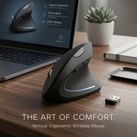 Fabrieksfabrikant Plastic Ergonomische Verticale 6-Knops Optische Draadloze Computermuis Kantoormuis voor Polspijnverlichting