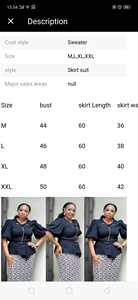 Pakaian Kasual Motif Afrika Musim Gugur Wanita Ukuran Besar <span class=keywords><strong>M</strong></span>-3XL Setelan Wanita Blus Lengan Lonceng dan Rok Midi Pensil 2 Potong - Product Image 2