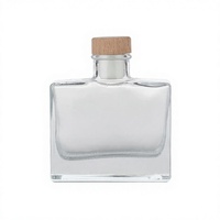 Carafe à spiritueux en verre carré à base épaisse, de qualité supérieure, avec bouchon hermétique pour gin, vodka et emballage cadeau, 400 ml