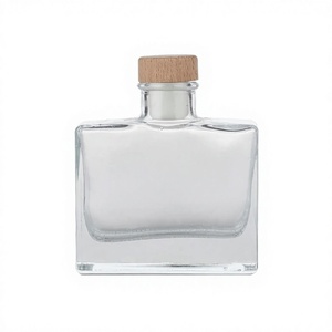 Botella de Vidrio Cuadrada de Base Pesada para Licores, Garrafa Premium con Tapón Hermético para Ginebra, <span class=keywords><strong>Vodka</strong></span> y Embalaje de Regalo, 400ml - Product Image 2
