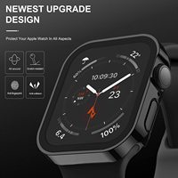 Apple Watch Kılıflarıyla Uyumlu Düz Kenarlı Su Geçirmez PC Malzemeli Tam Koruyucu Kılıf (Watch 10/9 & 11 için)