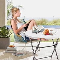 Table ronde pliante en plastique de 80cm de conception moderne pour la barre mobile de décrochage de balcon de cour extérieure
