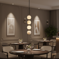 Luminaire suspendu long en albâtre noir et or, style français moderne, taille moyenne, pour chambre à coucher, hôtel, salon, bar