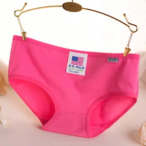 Factory supply best seller women's cotton panties for ladies wholesale colorful candy color solid color underwear