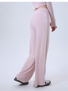Pantalones de yoga acampanados de talle alto con cordón para mujer, de tela elástica y caída fluida, de pierna ancha y holgados, para entrenamiento y pilates, al por mayor - Product Image 4
