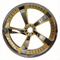 Velg Tempa Cekung Dalam 2-Piece 17-22 Inch Polish Chrome 5*112 5*114.3 5*120 5*127 5*130 untuk BMW Toyota Chevy