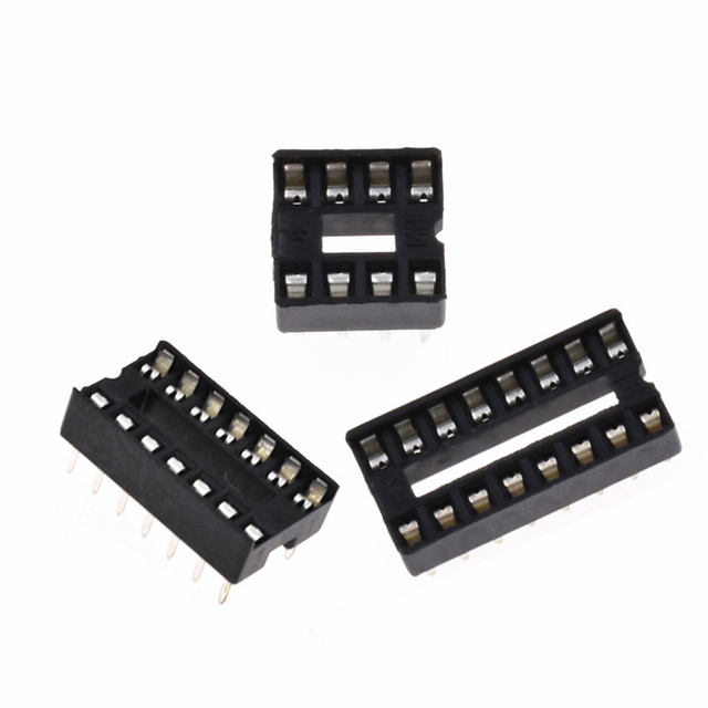 IC socket integrated block direct insertion DIP microcontroller chip circular hole base 8P 14 16 20 28 40pin