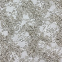 Tulle élégant en gros, tissu en dentelle à paillettes, broderie, non élastique, polyester, motif floral, maille, pour robe de mariée