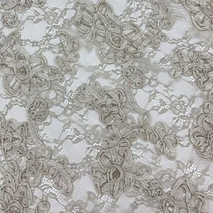 Tela de Encaje de Malla <span class=keywords><strong>con</strong></span> Patrón de <span class=keywords><strong>Flores</strong></span> de Poliéster No Elástico, Bordada <span class=keywords><strong>con</strong></span> Lentejuelas y Tul Elegante, para Vestidos de Novia - Product Image 5