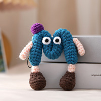 Porte-clés Lettre Alphabet au Crochet Fait Main, Pendentif Lettre Tissée, Breloque de Sac Initiale Personnalisée, Décoration Esthétique pour Sac à Dos, Cadeau