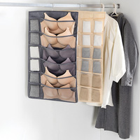 Sac de rangement pour sous-vêtements à suspendre dans la garde-robe, double face, multi-couches, organisateur de soutiens-gorge, de sous-vêtements et de chaussettes pour dortoir, chambre à coucher, placard