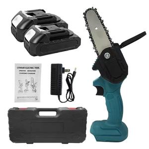 Scie à chaîne portable professionnelle rechargeable 21V pour jardinage domestique, mini-scie de coupe extérieure avec batterie au lithium et guide-chaîne de 6 pouces - Product Image 2