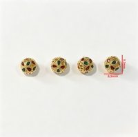 Perles entretoises creuses en laiton émaillé motif trèfle, perles rondes plaquées or à grand trou pour la fabrication de bijoux et fournitures de bricolage assemblées à la main