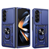 Étui de téléphone portable pliable Shunjia SAM pour Z Fold7, design blindé PC+TPU, protection antichoc avec fenêtre coulissante