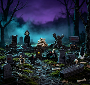 Mini-ornements en résine d'Halloween : Figurines d'horreur Crâne, <span class=keywords><strong>Momie</strong></span>, Fantôme – Décorations créatives pour <span class=keywords><strong>la</strong></span> maison et le bureau - Product Image 1