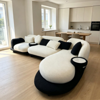 Canapé d'angle modulable Pebble 2026, nouveau modèle, style minimaliste italien, irrégulier, pour la maison, vente en gros usine