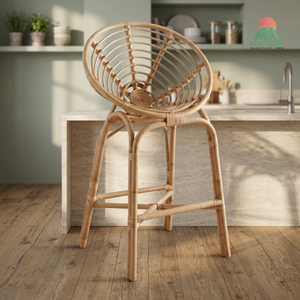 Silla Infantil de Mimbre Nhat Minh, Respaldo Redondo de Mimbre, Taburete Ecológico para el Hogar - Product Image 4