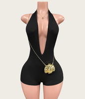 Combinaison décontractée sexy pour femme Viviblook Z0115RP pour la Saint-Valentin, dos nu, col en V, tendance, vêtements de club