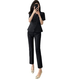 Women's Short Sleeve Suit Set Summer Lightweight Formal Wear Skirt Style Professional Uniform - Product Image 5