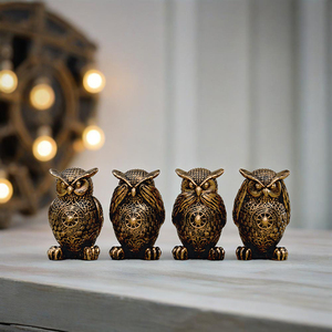Estatuilla de búho de resina Vintage, fabricación de decoración del hogar, estatua de Navidad y Halloween, <span class=keywords><strong>no</strong></span> escuches, <span class=keywords><strong>No</strong></span> <span class=keywords><strong>hables</strong></span>, <span class=keywords><strong>No</strong></span> mires - Product Image 3