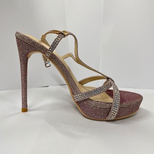 Sandales élégantes à talons hauts avec strass et brides croisées pour femmes, à bout ouvert, talons aiguilles pour mariages, soirées et événements. - Product Image 6