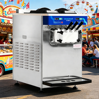 Congélateur commercial pour glaces molles U88 3 saveurs |   Machine à glace de table 30L/H avec technologie de variateur de fréquence intelligent