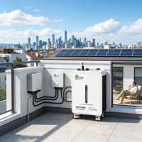 Système de stockage d'énergie solaire tout-en-un Plug & Play 6200W 5kWh avec batterie LiFePO4 et roues pour camping-car et usage domestique
