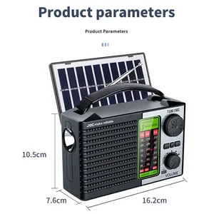 XC-099BTS วิทยุฉุกเฉินพลังงานแสงอาทิตย์ AM/FM/SW 5000mAh ไฟฉาย LED เครื่องรับสัญญาณแบบพกพาสำหรับกลางแจ้ง - Product Image 2