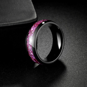 Anillo <span class=keywords><strong>de</strong></span> Boda y para Parejas Unisex <span class=keywords><strong>de</strong></span> Acero Inoxidable 304 con Amatista, <span class=keywords><strong>de</strong></span> Alta Gama, Electrochapado, Nuevo y en Oferta - Product Image 6