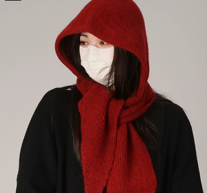 Cagoule chaude <span class=keywords><strong>tricot</strong></span>ée pour <span class=keywords><strong>femme</strong></span>, bonnet d'hiver, cache-cou, écharpe annulaire, cagoule de cyclisme, foulard de sport pour l'extérieur - Product Image 5