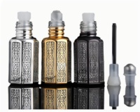 Bouteille de parfum octogonale arabe Atar/bouteille d'huile essentielle huile essentielle cosmétique verre sérigraphie bouchon à vis personnalisé GRACE