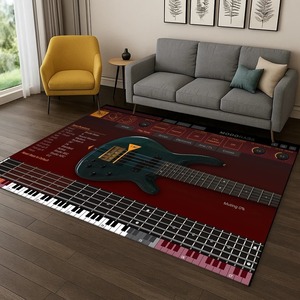 Alfombra musical con tabla de teoría de acordes de guitarra para dormitorio, sala de estar, sofá, felpudo, decoración de cocina, alfombra antideslizante para área de juegos infantil - Product Image 4