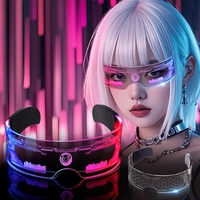 Lunettes lumineuses en acrylique LED Cyberpunk, lunettes colorées qui s'illuminent, lunettes pour festivals de musique, lunettes pour soirées, accessoires pour bars, clubs, événements