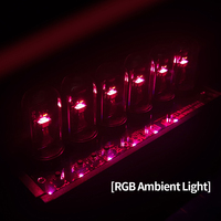 Layar Warna IPS Nixie Tube Tampilan Jam Alarm Digital Jam Meja Tabung Nixie