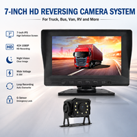 Cámara de Marcha Atrás Portátil IPS de 7 Pulgadas, Kit de Cámara de Estacionamiento, Impermeable, HD a Color, CVBS 720P 1080P para Camión, Furgoneta