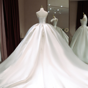 <span class=keywords><strong>Robe</strong></span> <span class=keywords><strong>de</strong></span> mariée élégante et classique, style princesse, avec buste sculpté plissé, fleurs, taille personnalisée, grandes tailles - Product Image 3