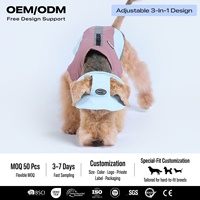 OEM ODM |   Chapeau de pluie 3-en-1 pour chien, protection contre le soleil, la pluie et le vent, imperméable, bord incurvé, trous pour les oreilles, logo personnalisé OEM, prêt à être expédié