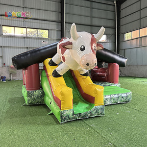 Château <span class=keywords><strong>gonflable</strong></span> extérieur pour enfants sur le thème de la <span class=keywords><strong>vache</strong></span> avec petit toboggan - Product Image 3
