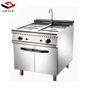 Cuisine commerciale série 900 autoportante 4 bassins bain marie chauffe-aliments au gaz avec armoire - Product Image 1