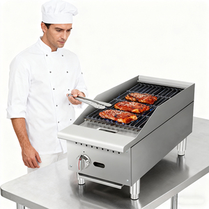 Griglia a Gas Commerciale da 12 Pollici con Girarrosto, 35.000 BTU, in <span class=keywords><strong>Acciaio</strong></span> Inossidabile, Griglia Radiante Resistente con Riduzione del Rumore per Steakhouse - Product Image 2