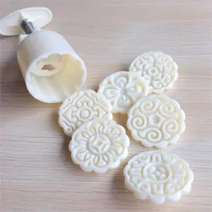 Hot Sale Insumos De Reposteria Mid Autumn Round Mung Bean Cake Pastry Mold Press Mould Set