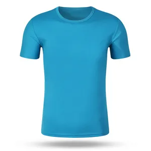 Summer men sports t-shirt round neck fitness quick dry print on demand t-shirt puff print t shirt