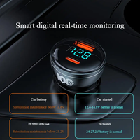 Cargador de carga súper rápida para coche de 100W + PD30W, adaptador para encendedor de cigarrillos, enchufe, pantalla Digital de Metal, carga Flash USB tipo C