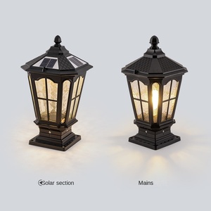 Solar Pillar <b>Light</b> LED 3500K Warm <b>White</b> IP65 Outdoor Glass <b>Shade</b> E27 Base Copper Body Flush Mount Ra80 500lm - Product Image 5