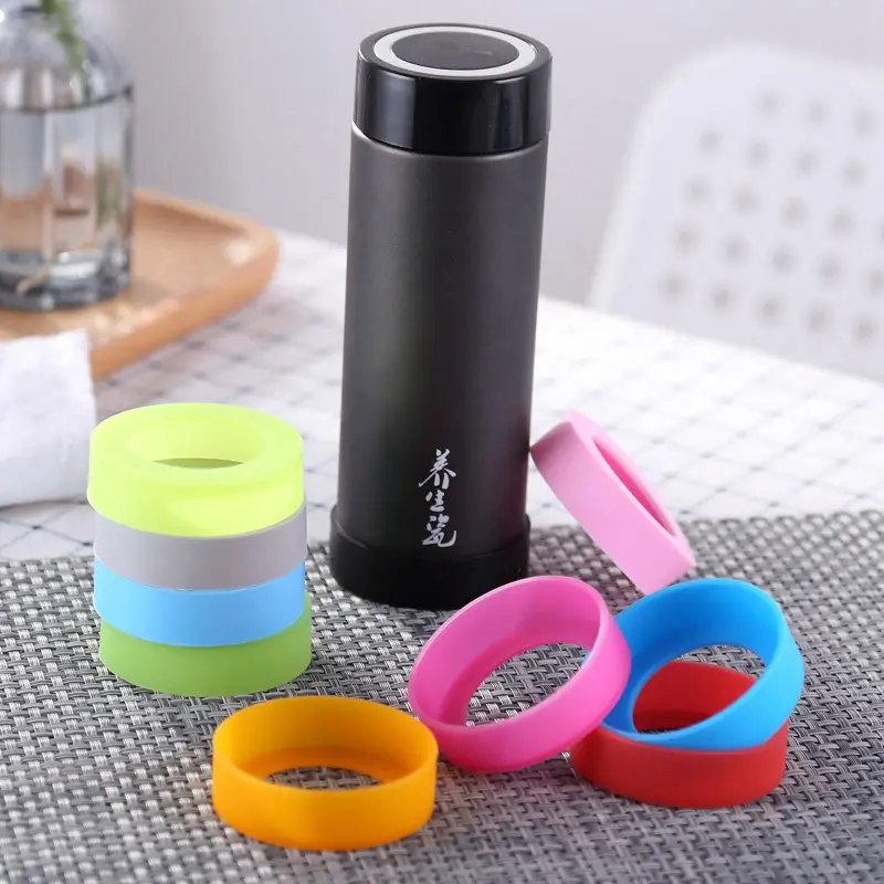 silicone rubber bottom mat for Anti-slip Thermos Cup Water Tumbler Bottle Bottom Protection Silicone Sleeve for Bottle