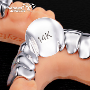 Yeni geldi özel pembe kabuk Grillz 10K 14K 18K gerçek altın 925 ayar gümüş diş Grillz moda tasarım erkekler kadınlar için - Product Image 5
