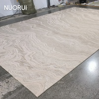 3D-Textur Wellenmuster Elfenbein-Teppich Organische Neuseeländische Wolle Natur Flammhemmend für Heim und Gewerbliche Innenböden