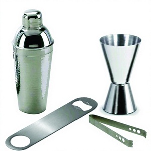 Shaker à cocktail peg mesure Outils Accessoires Bar en acier inoxydable Set 4pcs pince à glace Au prix de gros - Product Image 1