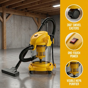 Aspirateur eau et poussière puissant 1400W, 220V-240V, sans fil, avec réservoir d'eau de 4L et réservoir de poussière de 8L - Product Image 4