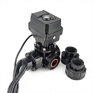 Vanne à boisseau sphérique en PVC/UPVC DN50 50mm A150 CR202, électromagnétique 24V motorisée, port en T 3:1, contrôle de basse pression et de température - Product Image 4